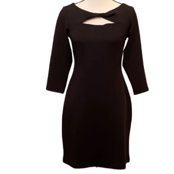 AVON Sexy Scuba Dress Criss Cross Neckline Black - Picture 2 of 4